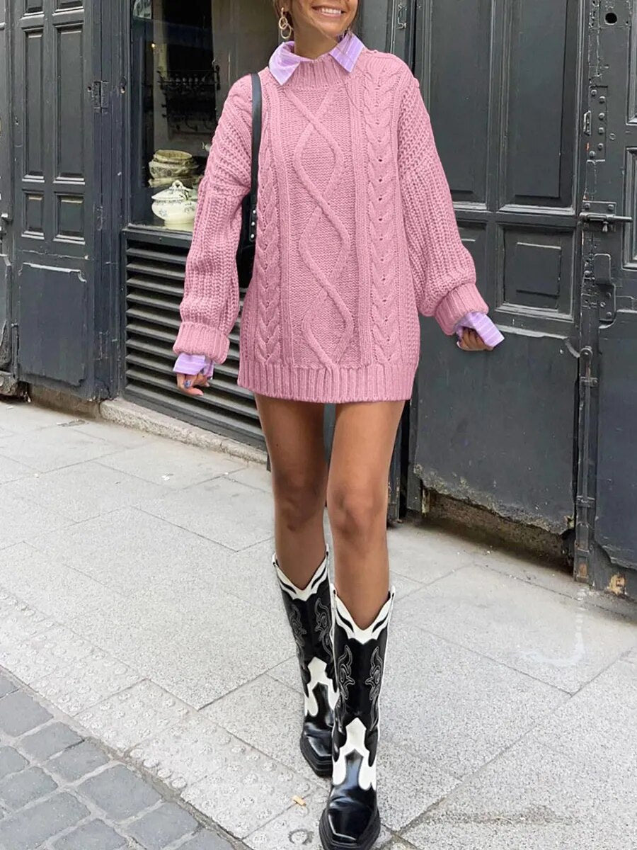 Braided Knit Pullover Rose By Street Wave For Women Timeless Cozy Elegance Soft Warmth For City To Country