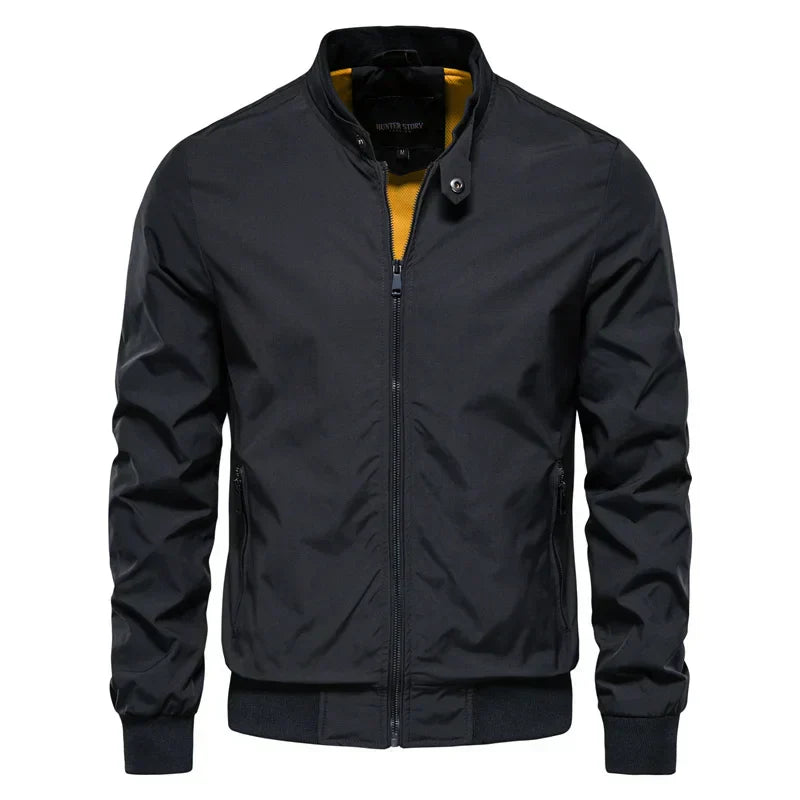 Street-wave Lightweight Bomber Jacket For Men Olive Green Modern Casual Style Versatile Wear