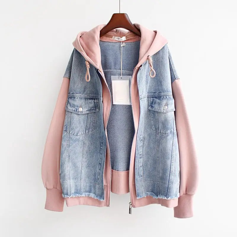 Street Wave Denim Hoodie Jacket Hybrid For Trendy Streetwear Lovers Effortless Comfort And Versatile Style