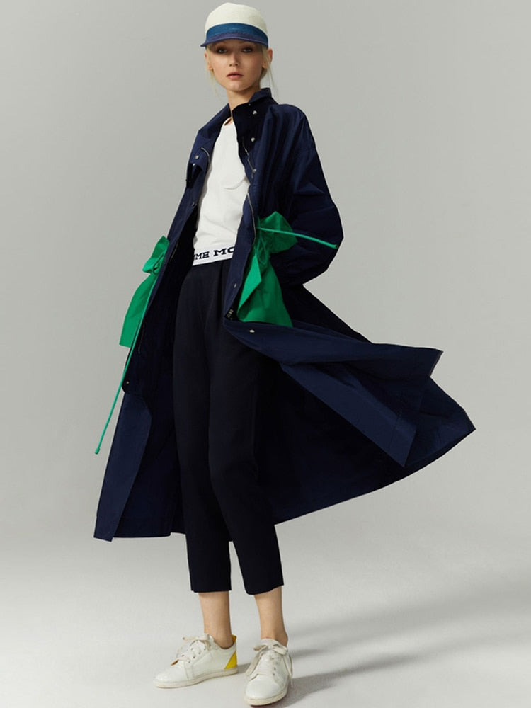Streetwave Green Long Coat For Women Warm Elegant Winter Outerwear With Flattering Silhouette