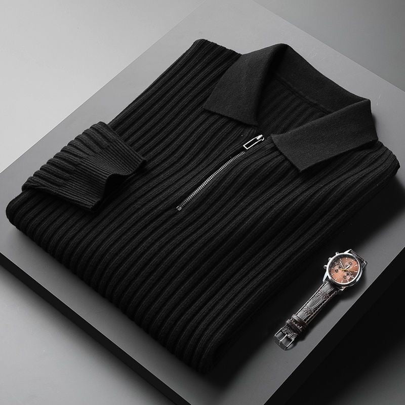 Street Wave Premium Men Polo Collar Knit Sweater Soft Cozy Comfort For Work And Leisure