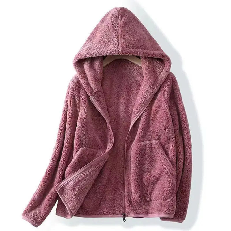 Street-wave Plus Size Fleece Hoodie Norah Oversized Cozy Fluffy Hooded Sweatshirt For Curvy Women