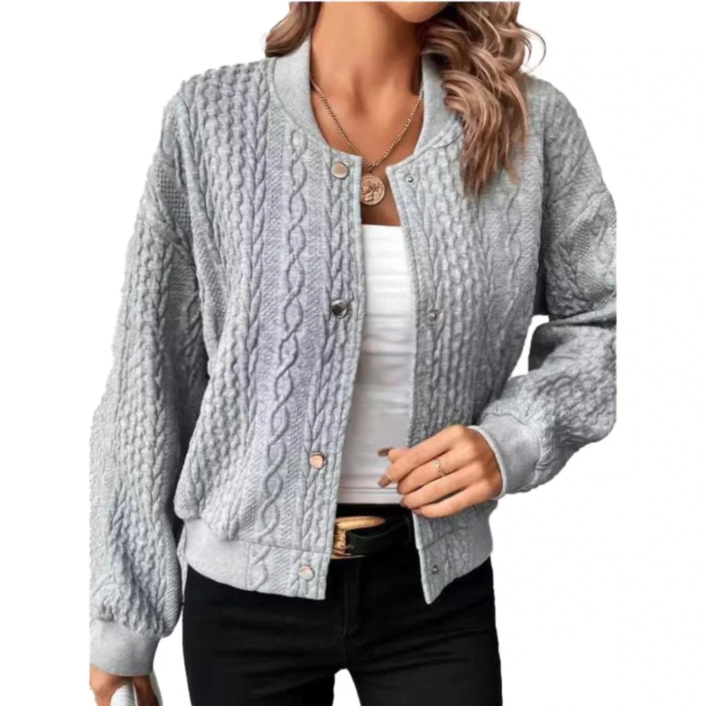 Street-wave Buttoned Knit Vest for Women - Cozy Cable Knit Warmth and Versatile Layering