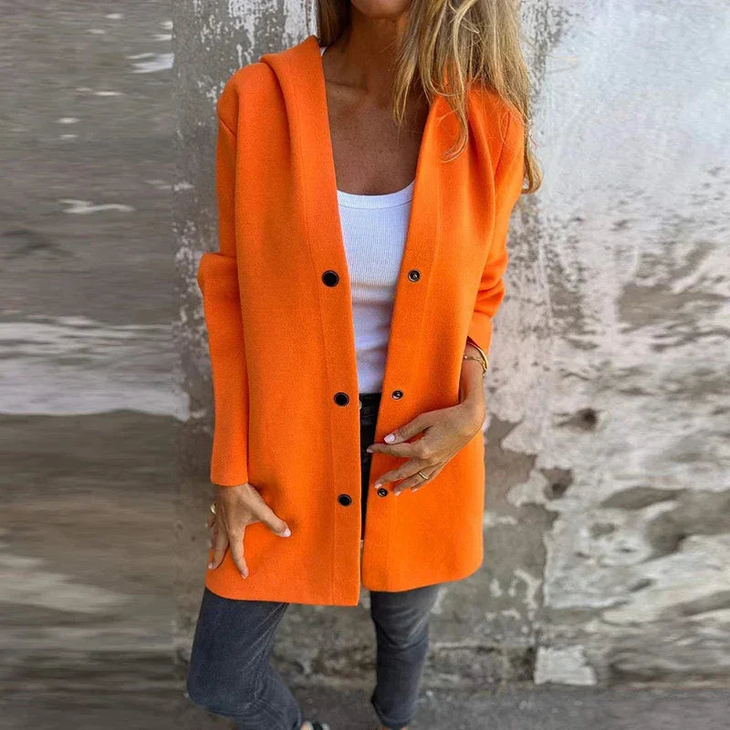 Street Wave Grey Lightweight Hooded Jacket With Pockets For Everyday Urban Comfort Women
