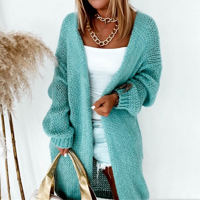 Street-wave Womens Cardigan Cozy Oversized Knit For Stylish Women Everyday Casual Chic