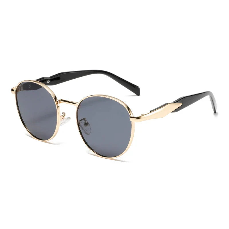 Street-Wave Darven Retro Metal Round Sunglasses UV400 Lenses Adjustable Nose Pads Unisex Fashion Accessory