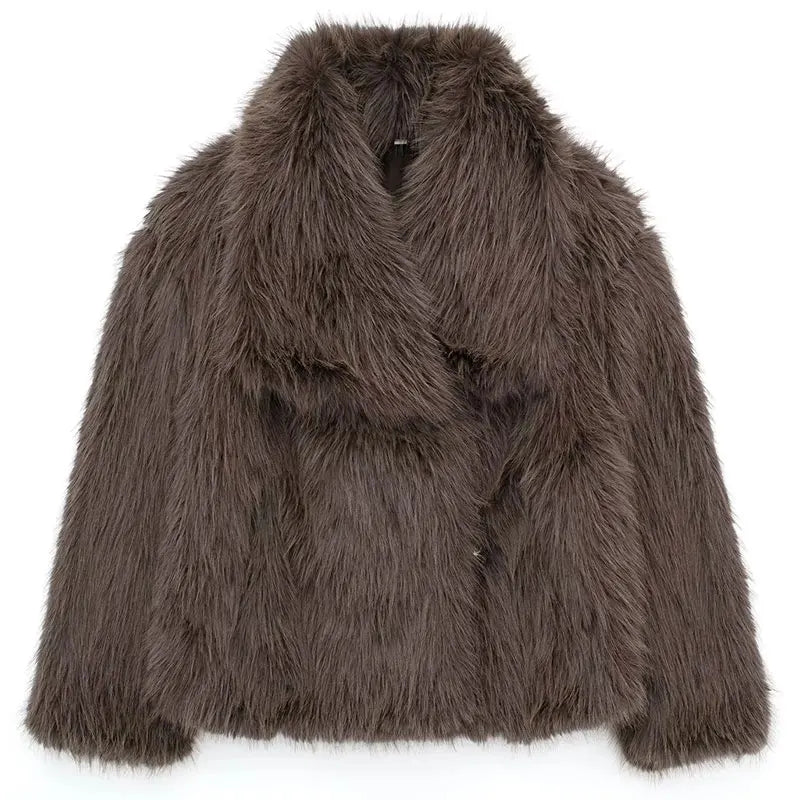 Street-Wave Faux Fur Cardigan For Women Cozy Luxe Warmth Chic Everyday Outerwear