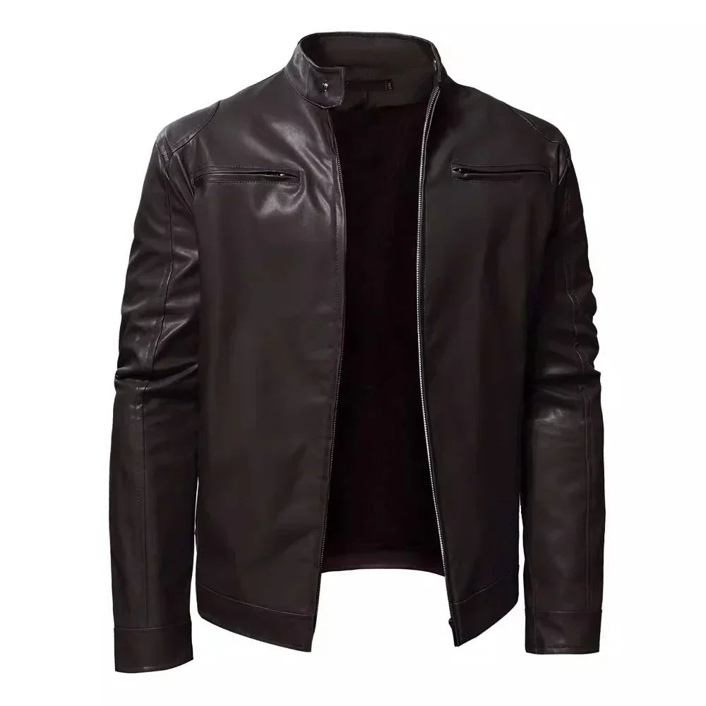 Street Wave Timeless Leather Jacket With Biker Charm For Men Iconic Rocker Style