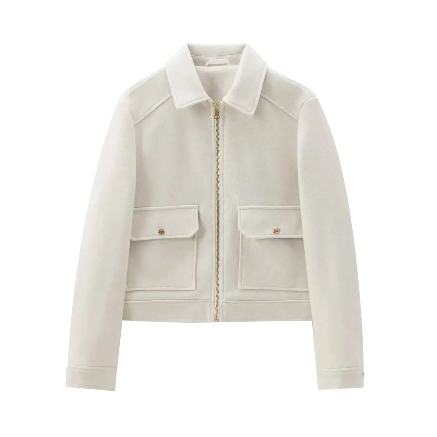 Jasmine Womens Zip Front Pocket Jacket Street Wave Effortless Warmth