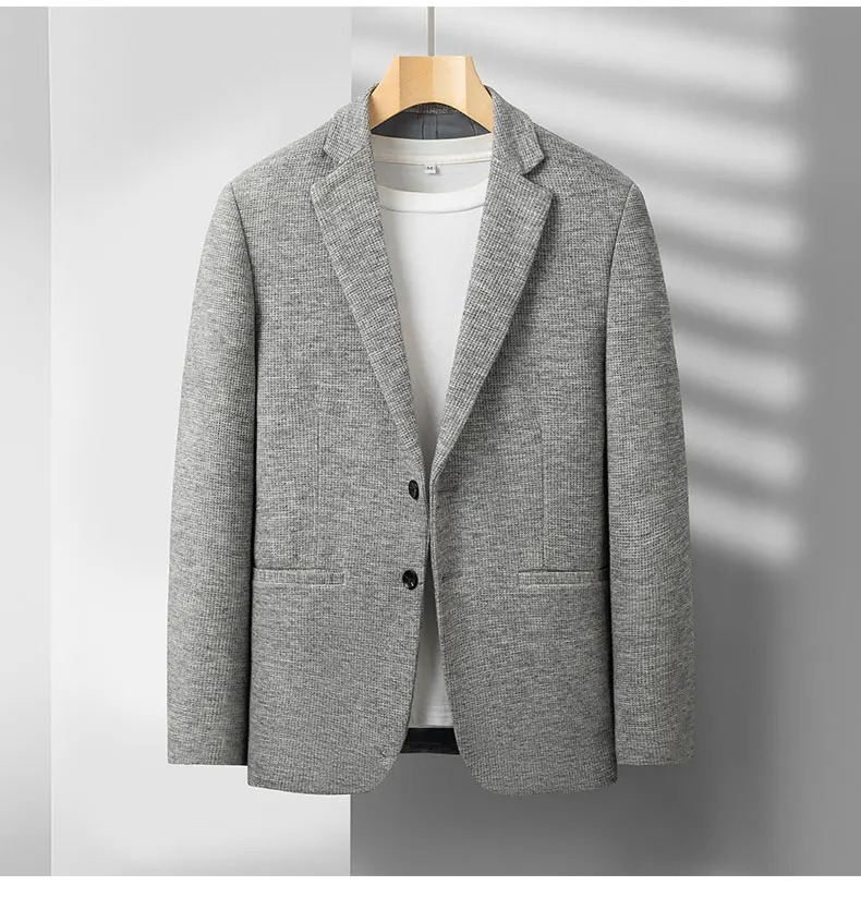 Street-Wave Mens Wool Blend Tailored Suit Jacket For Business And Formal Occasions