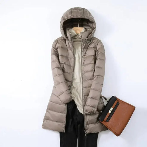 Street Wave Lightweight Puffer Jacket With Removable Hood Longline Quilted Coat For Urban Explorers