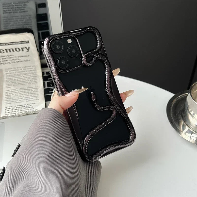 Street-Wave Orion Snake Plated iPhone Case With Hollow Design Electroplated Finish TPU Protection For Heat Dissipation