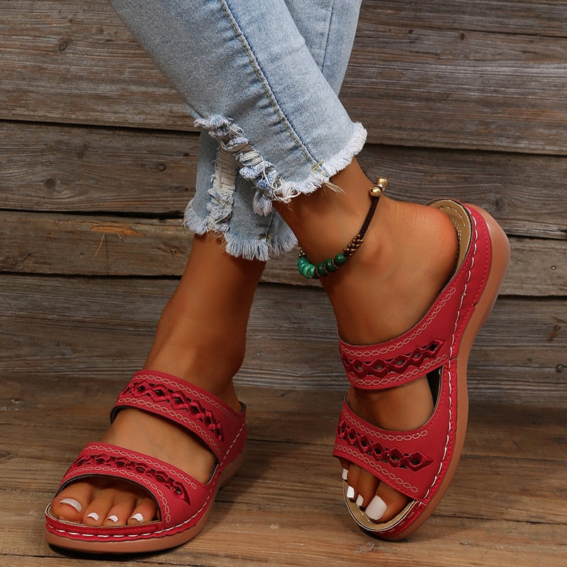Street Wave Nora Orthopedic Sandals For Women With Arch Support And Cushioned Footbed
