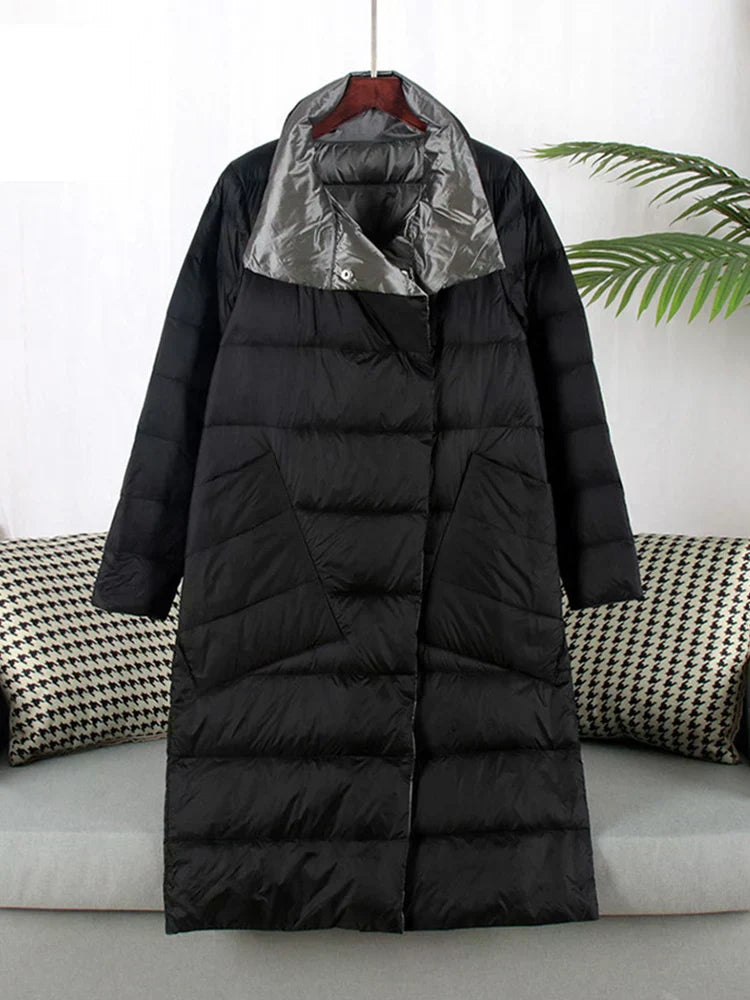 Streetwave Womens Long Plaid Puffer Coat With Heat Retention And Practical Pockets For Winter
