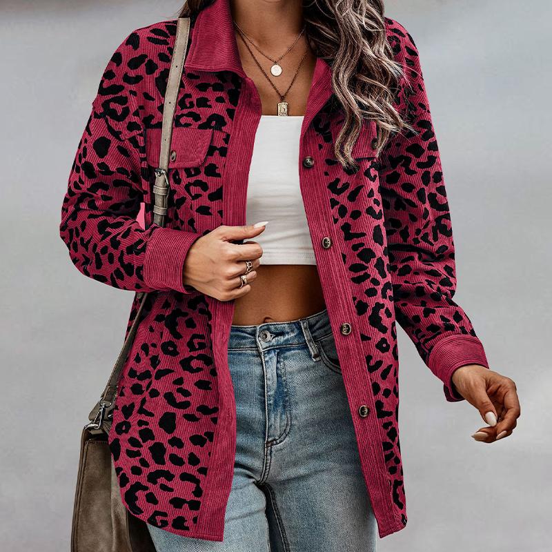 Street-wave Leopard Print Jacket for Women - Modern Versatile Outerwear for Street Style Enthusiasts