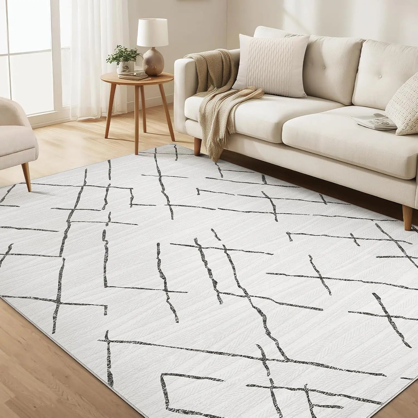 Eprolo Washable Boho Farmhouse Moroccan Geometric Indoor Carpet For Bedrooms