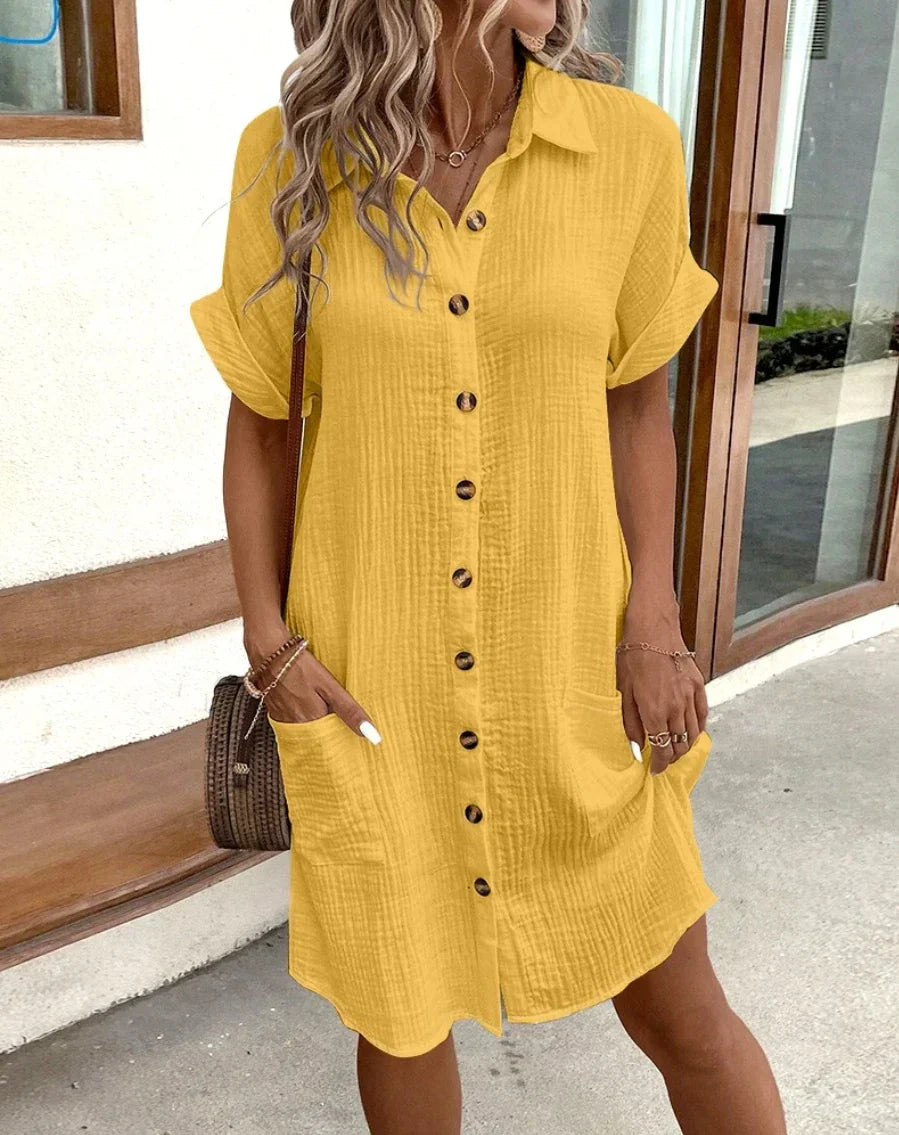 Street Wave Cotton Mini Dress For Women Effortless Breezy
