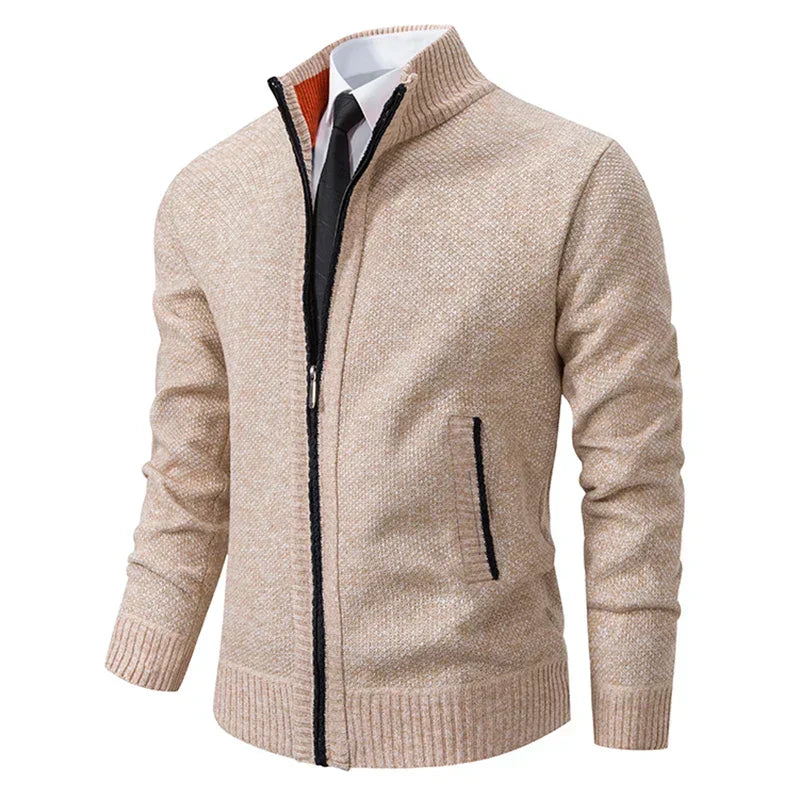 Street-Wave Men's Fleece Vest Slim Fit Stand Collar Zipper Soft Warm Layering Outerwear
