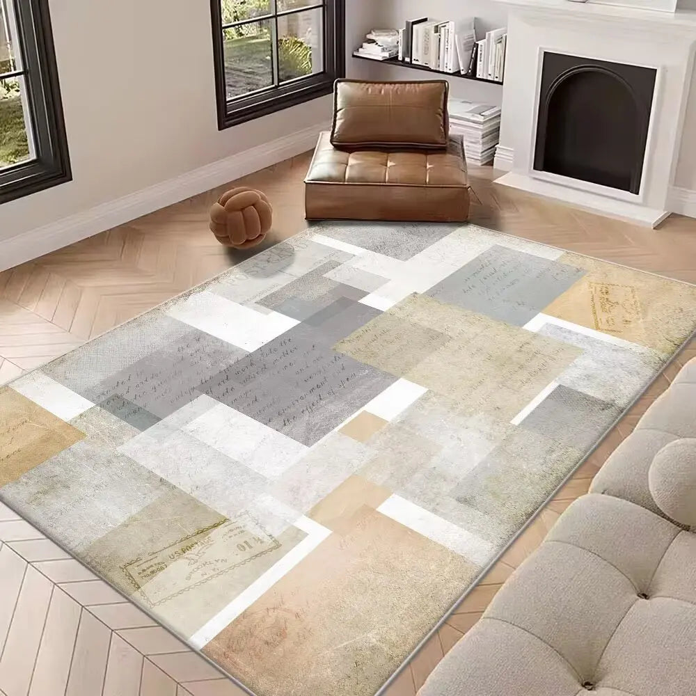 Eprolo Abstract Modern Large Living Room Rug Non Slip Washable For Home
