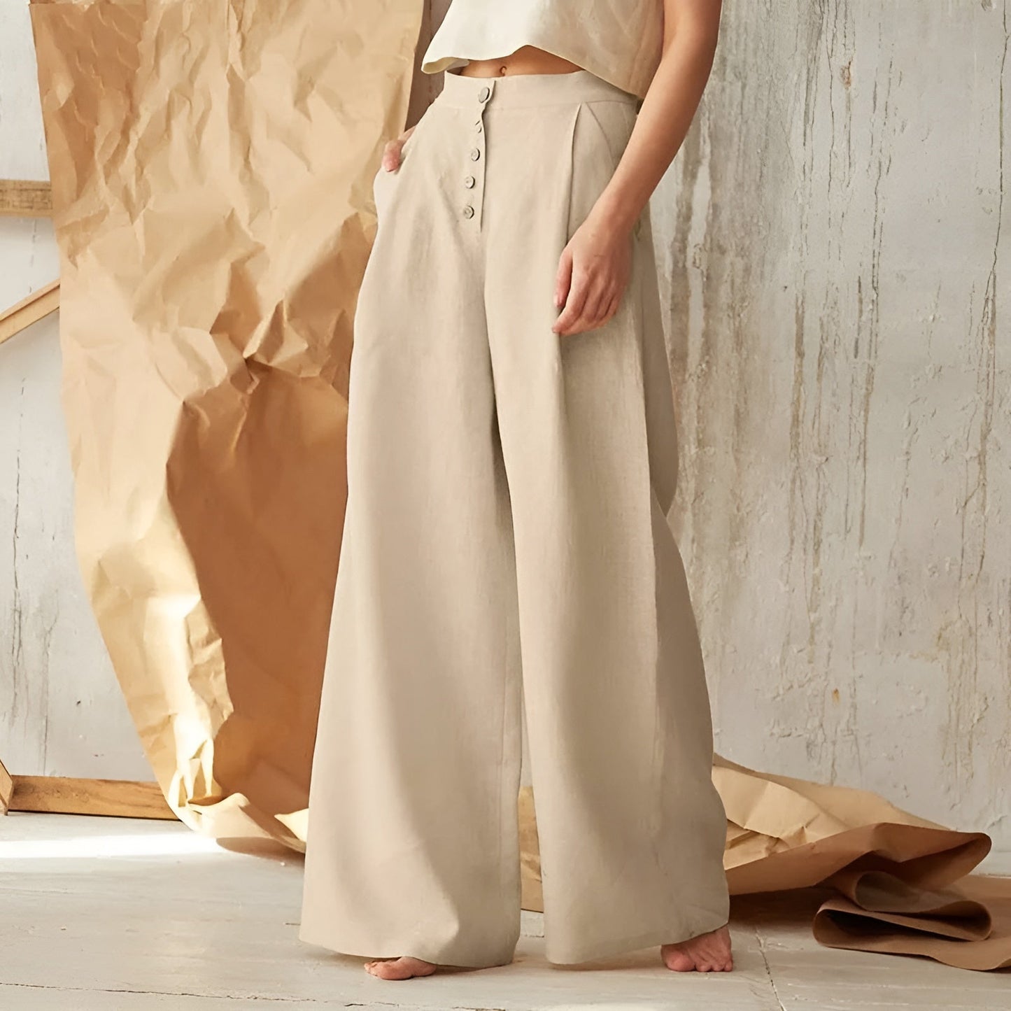 Jade Button-Up Palazzos