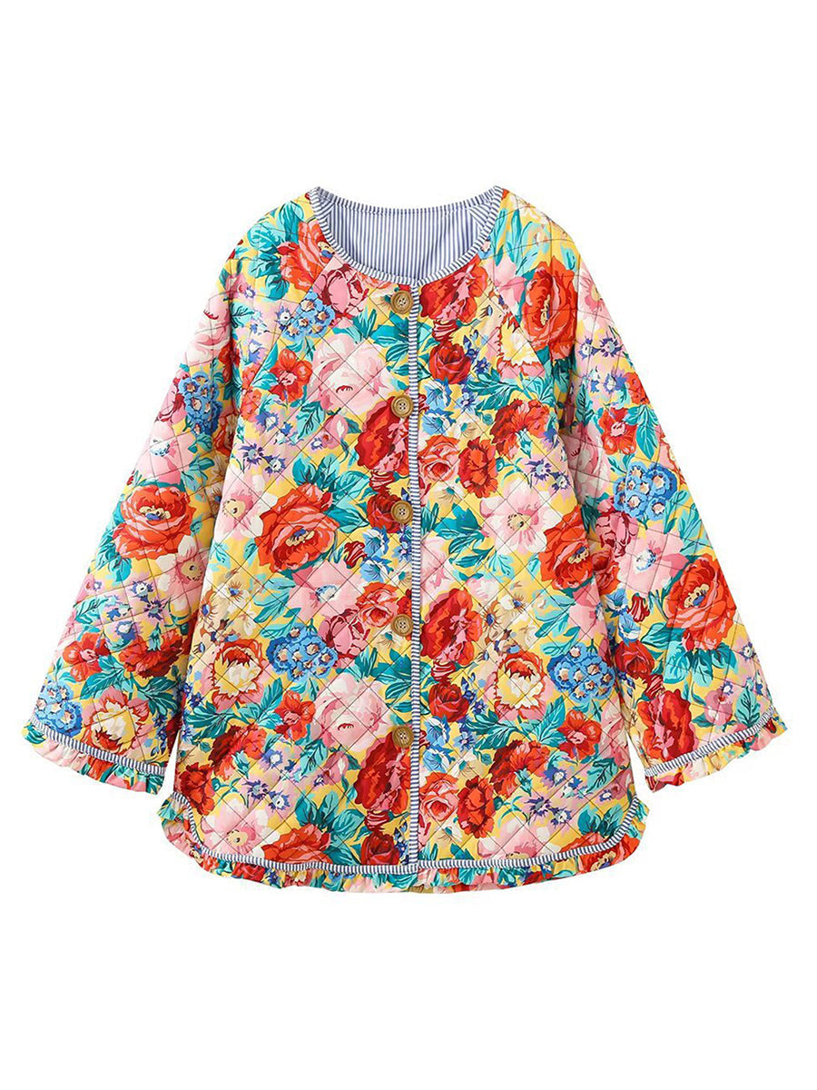 Streetwave Floral Spring Jacket For Women Elegant Colorful Print Lightweight Coat