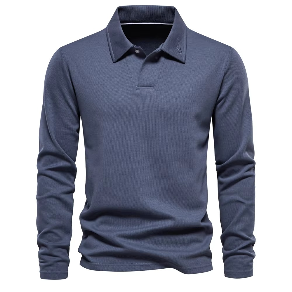 Street-Wave Men's Embroidered Polo Shirt With Turn Down Collar For Polished Casual Golf Style