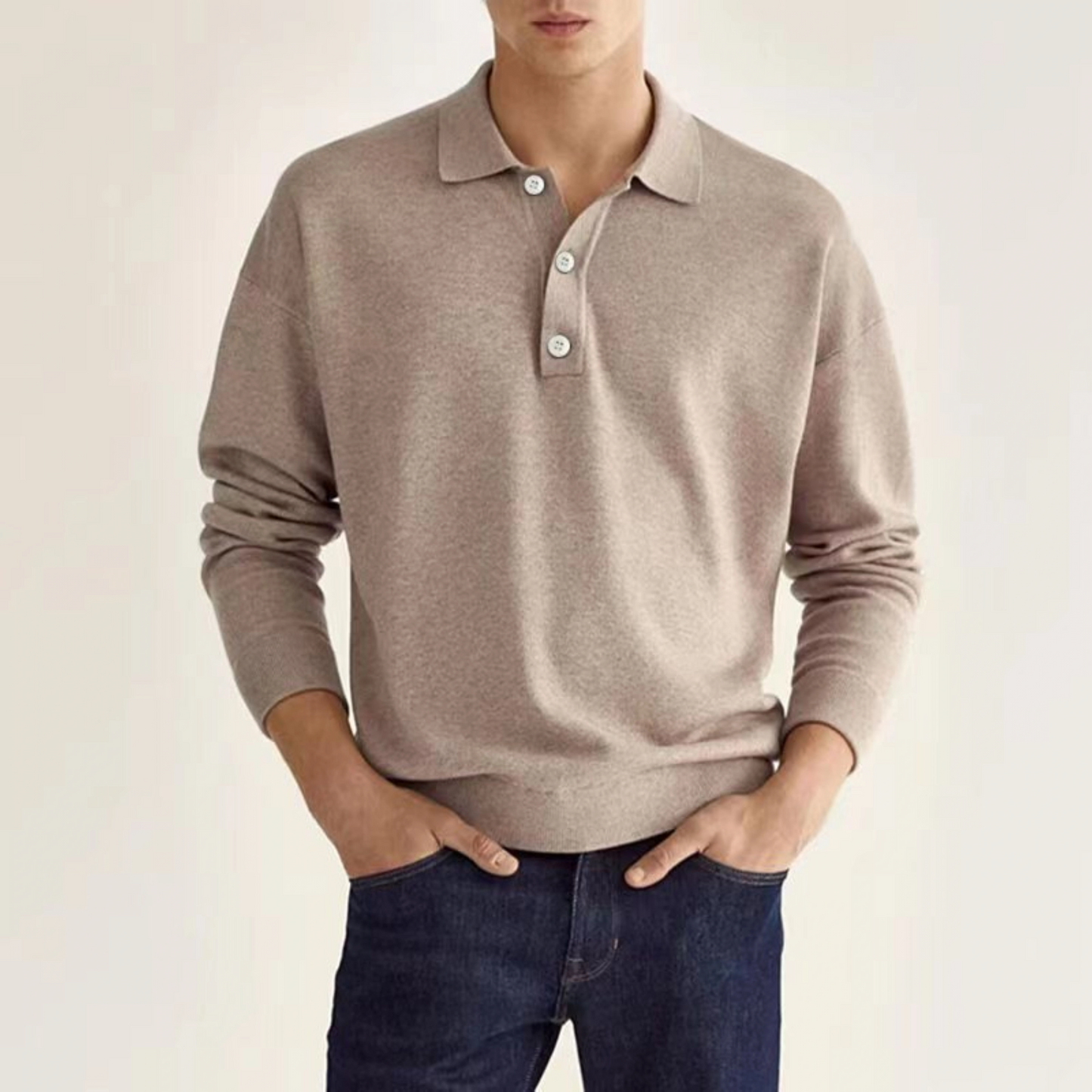 Grant Estate Wool Polo Shirt for Men by Street-Wave Wool Cotton Blend Soft Breathable Classic Lapel Collar