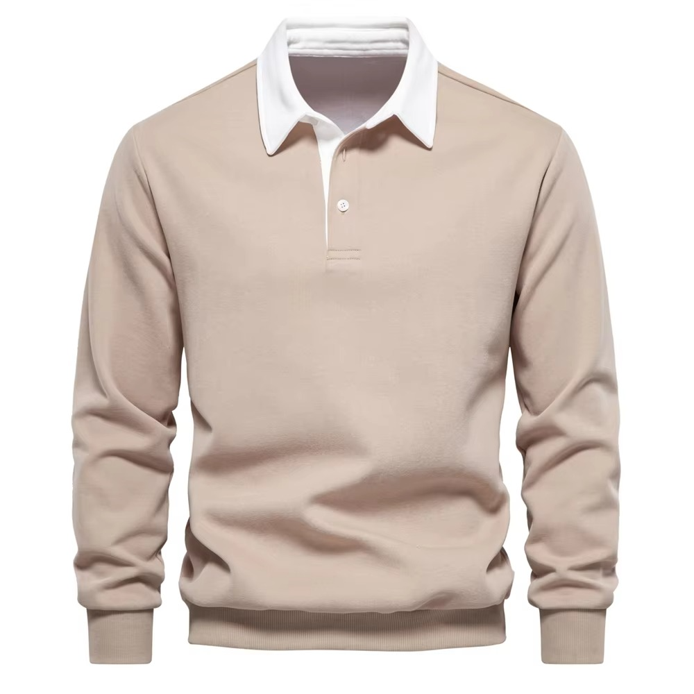 Autumn Polo Neck Cotton Sweatshirt For Men Versatile Casual And Social Wear Soft Comfort For Work And Weekend