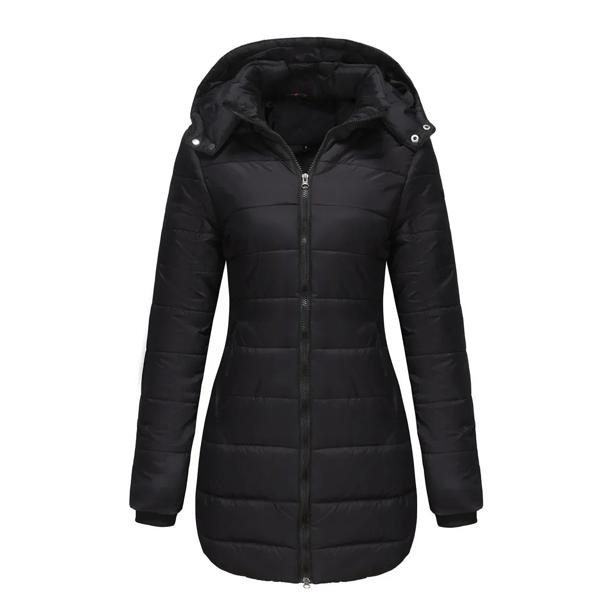 Street Wave Women Winter Puffer Coat With Removable Quilted Hood Cozy Insulation
