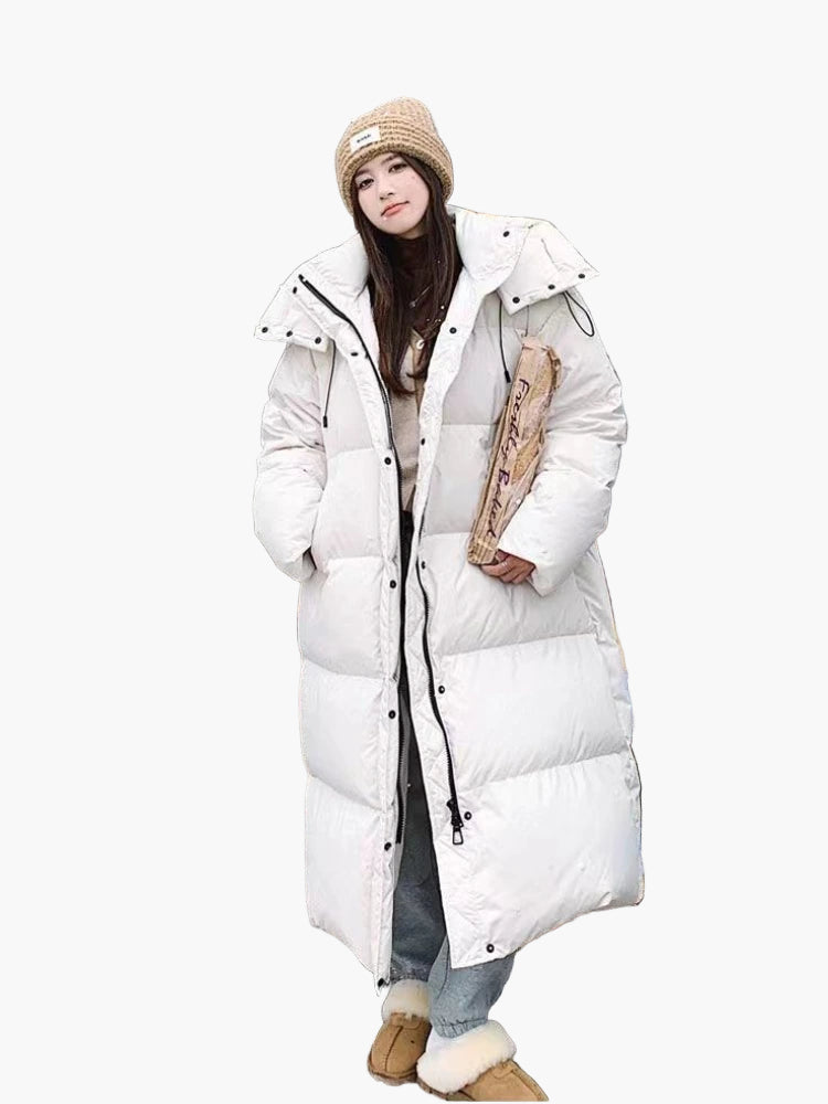 Street Wave Women Long Hooded Puffer Coat With Ultra Warmth