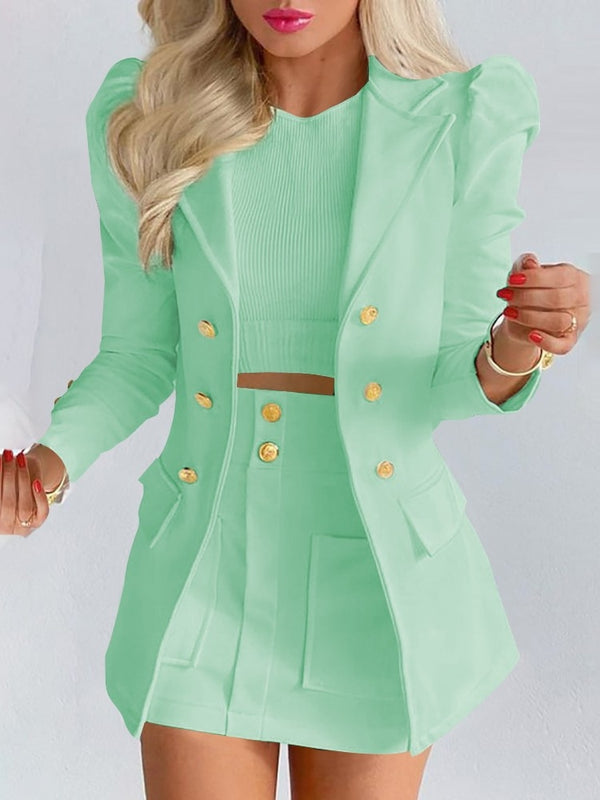 Street-Wave Bella Floral Blazer Skirt Co-ord Set Women