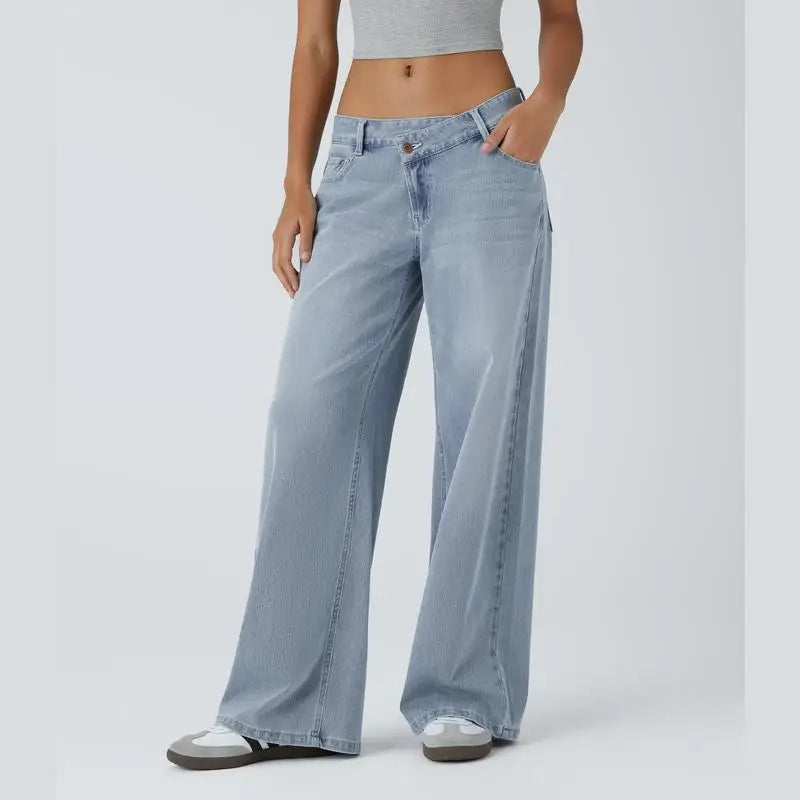 Street-Wave Serenity Baggy Wide-Leg Jeans Comfort Women