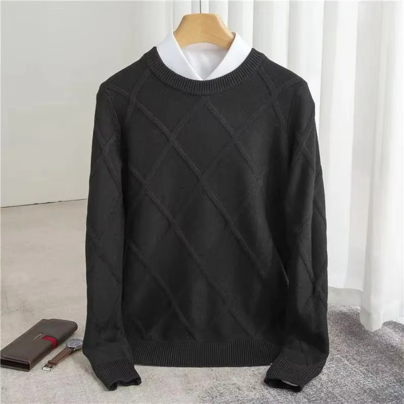 Street-Wave Mens Classic Cashmere Crewneck Sweater For Warmth And Timeless Style Everyday Cozy