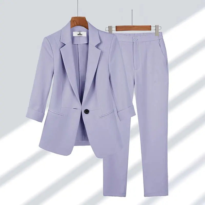 Street-wave Premium Women's Two-Piece Suit With Jacket And Pants Elegant Tailored Fit For Professionals