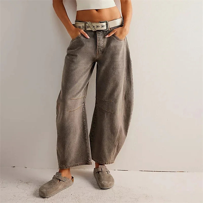 Street-Wave Boho Baggy Wide Leg Jeans - Breathable Stretch Denim With Airy Flow All Day Comfort