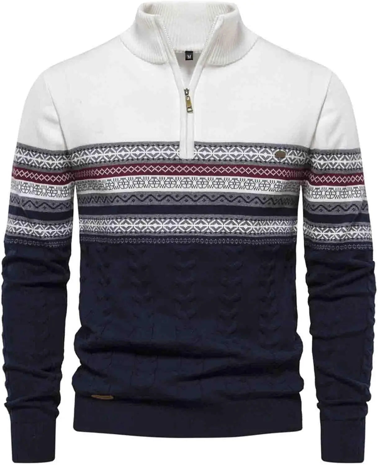 Street Wave Quarter Zip Sweater Unisex Warm Stand Up Collar