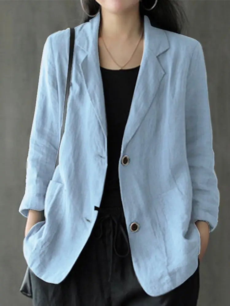 Street-wave Women's Casual Button Front Blazer Jacket Premium Style Versatile Comfort For Everyday