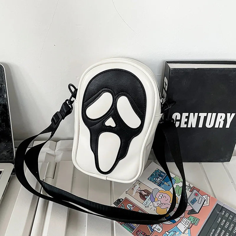 Street-Wave Scream Leather Crossbody Bag - Iconic Style With Smooth Leather, Adjustable Strap, Secure Zip Closure