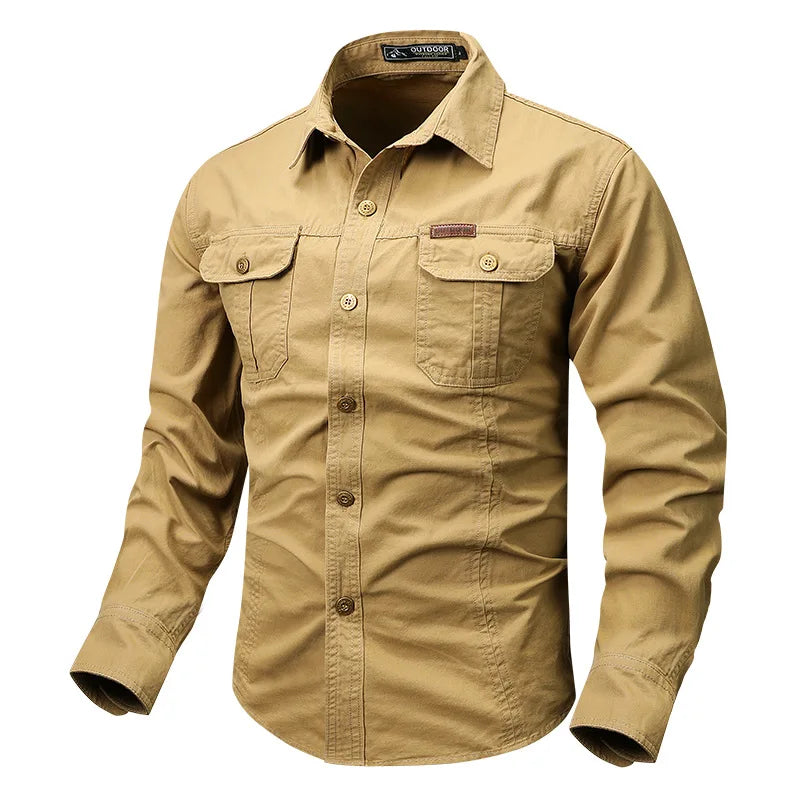 Street-Wave Gabriel Men's Outdoor Utility Shirt With Durable Fabric And Pockets