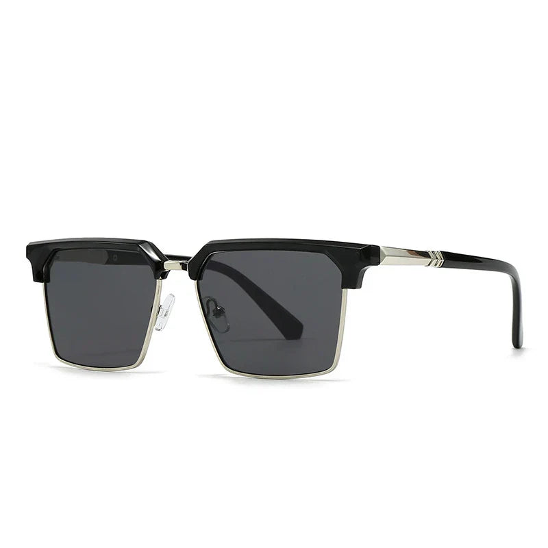 Street-Wave Verve Retro Gradient Sunglasses With Gold Tone Accents UV400 Protection Unisex Square Frames