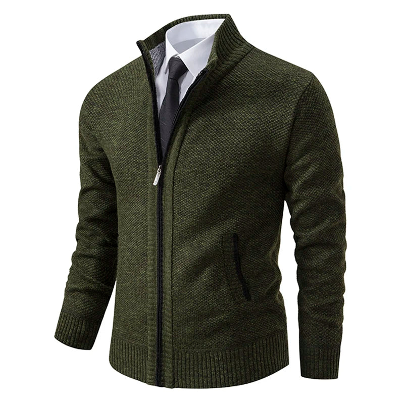 Street-Wave Men's Fleece Vest Slim Fit Stand Collar Zipper Soft Warm Layering Outerwear