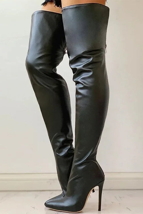 Street-wave Over-the-Knee Stiletto Boots With Orthopedic Support For Fashion-Forward Women