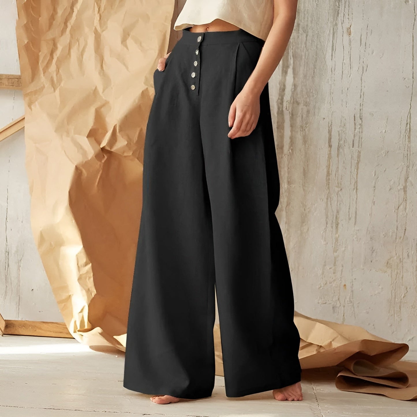 Jade Button-Up Palazzos