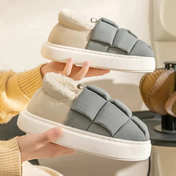 Street Wave Insulated Winter Slippers With Water Repellent Exterior Cushioned Interior Velcro Closure For Women