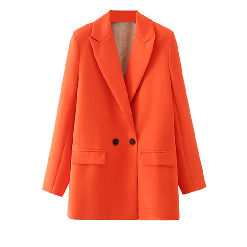 Street-Wave Vintage Blazer For Women Blue Tailored Fit With Bold Color Statement And Versatility