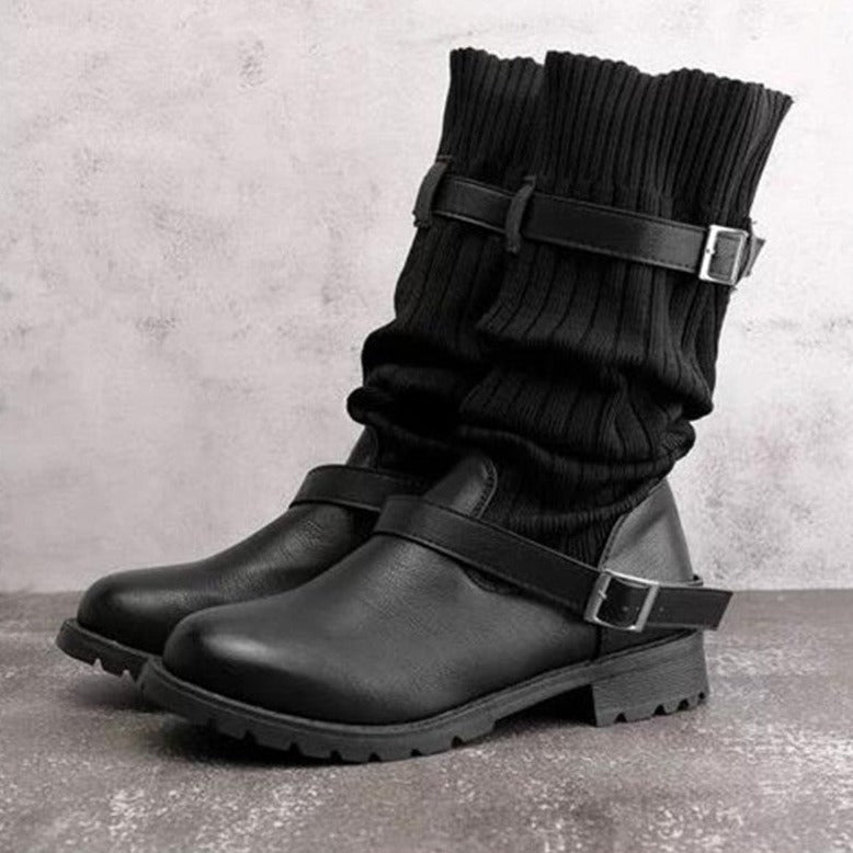 Street-Wave Wool Leather Boots For Women Warm Comfortable Durable Everyday Style