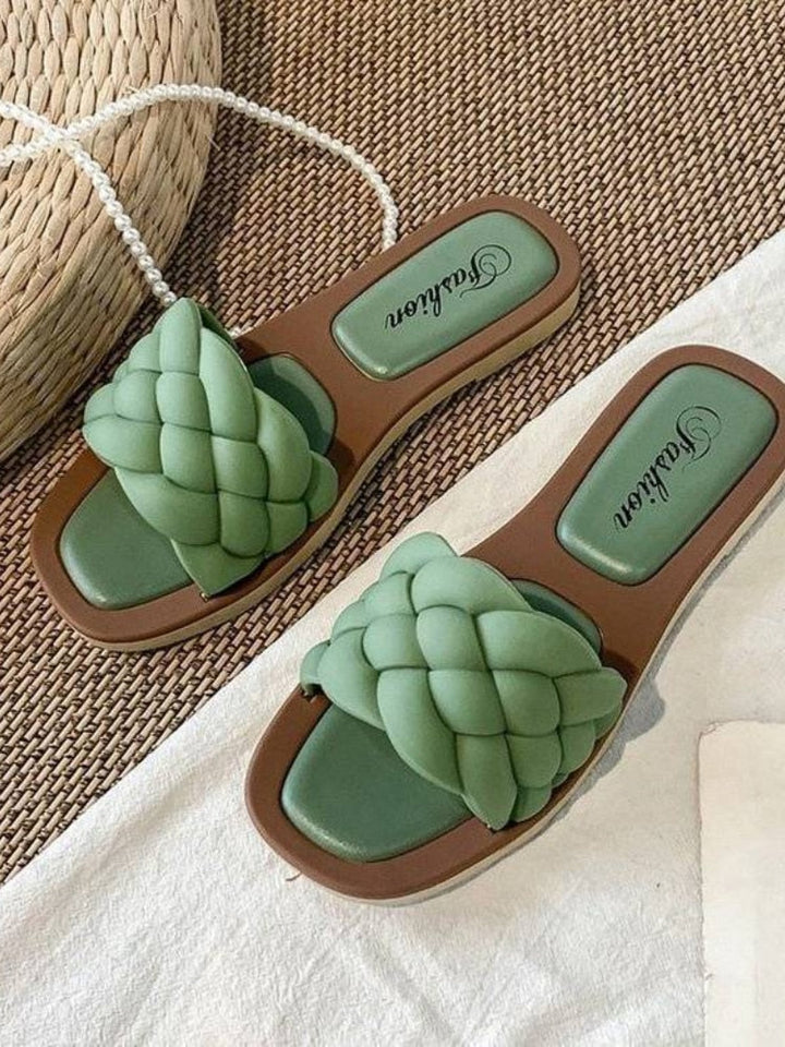 Streetwave Braided Comfort Sandals For Women Stylish Summer Footwear With Cushioned Support