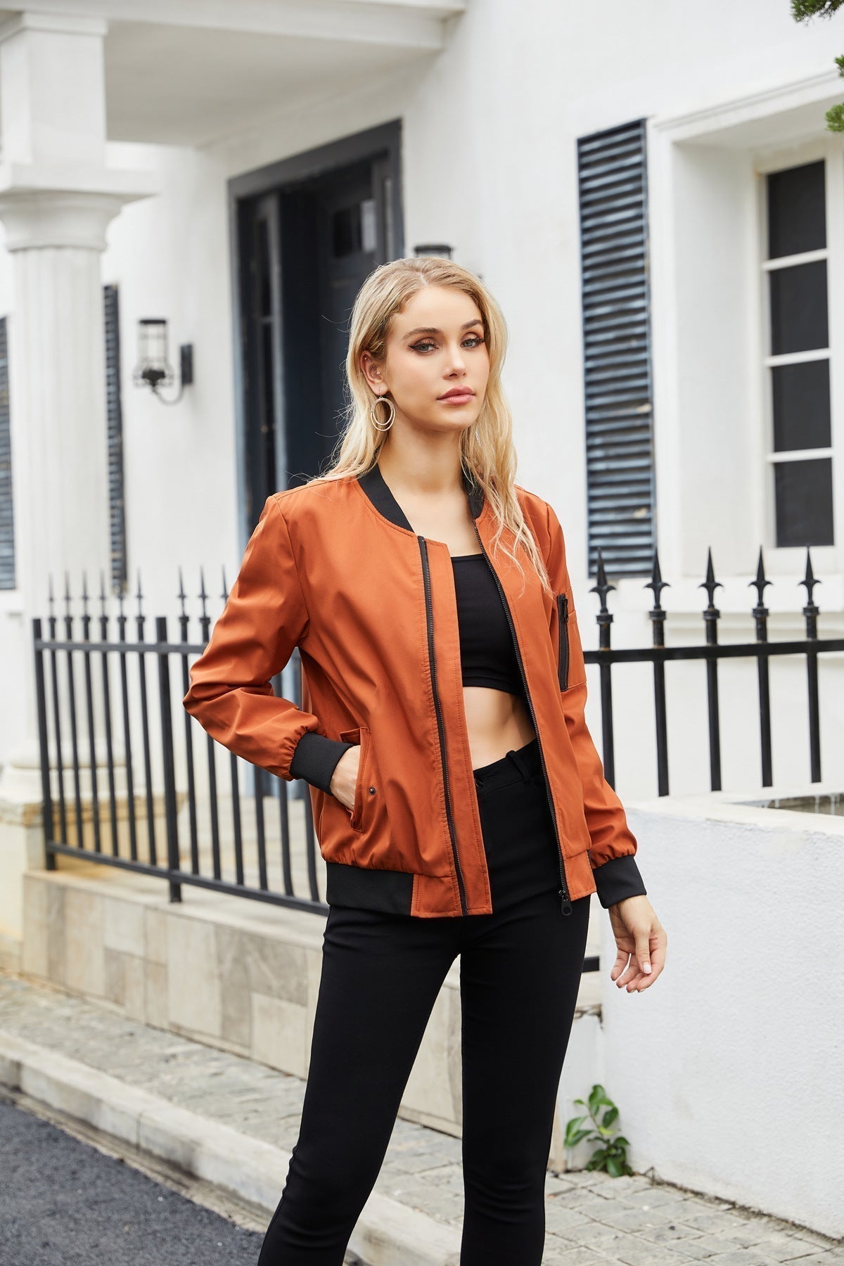 Avelena Varcity Bomber Jacket for Women Casual Chic Comfort Versatility Everyday Style by StreetWave