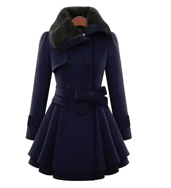 Street Wave Womens Slim Fit Trench Coat With Double Button Closure For Elegant Silhouette