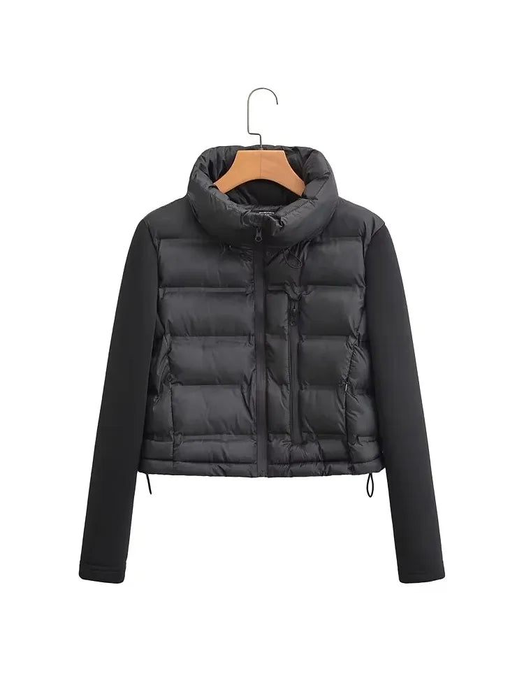 Street-wave Puffer Jacket for Women Warm Insulated Zip Front with Cozy Comfort and Modern Style